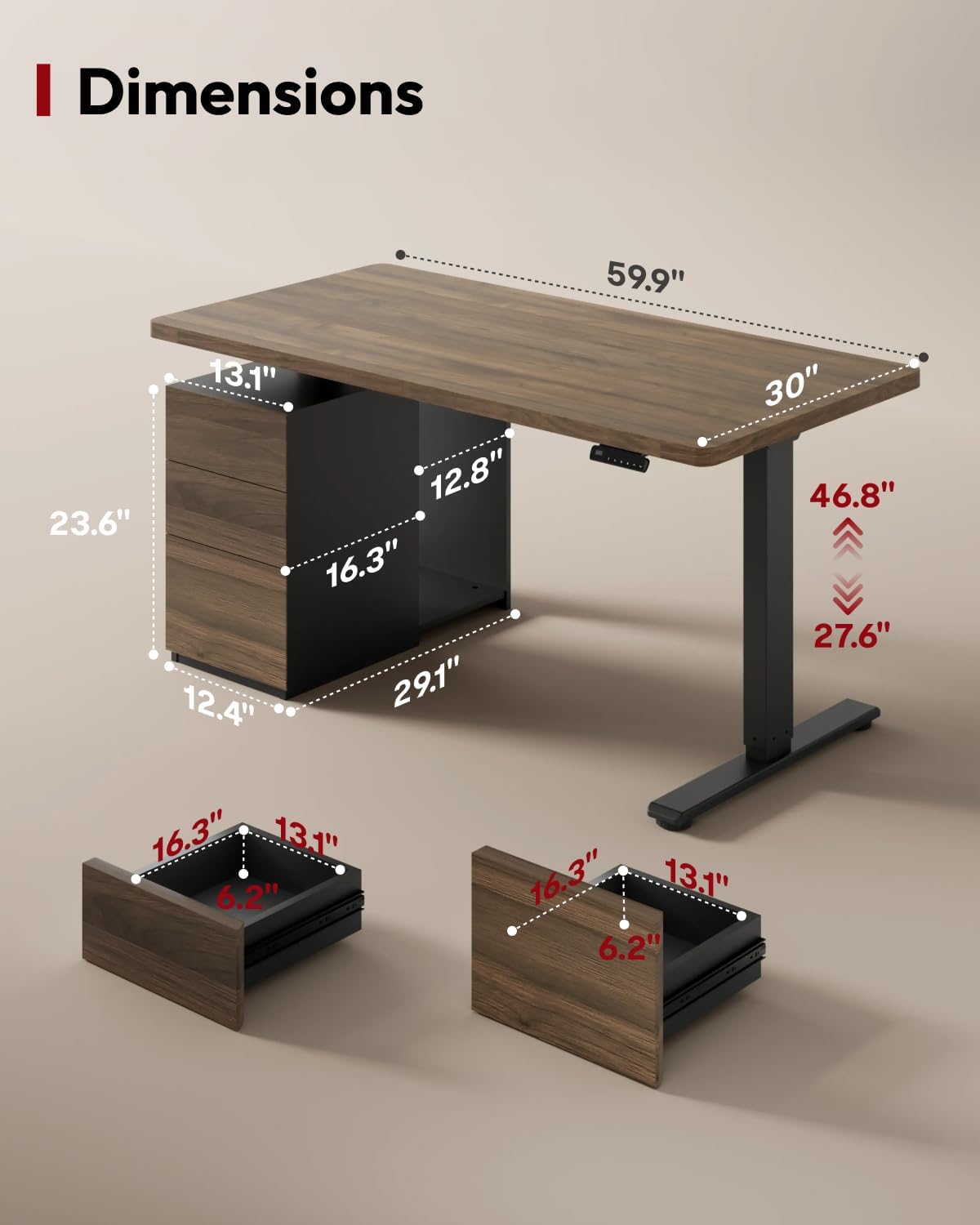 Thumbnail 1 de SANODESK Standing Desk 60-Inch