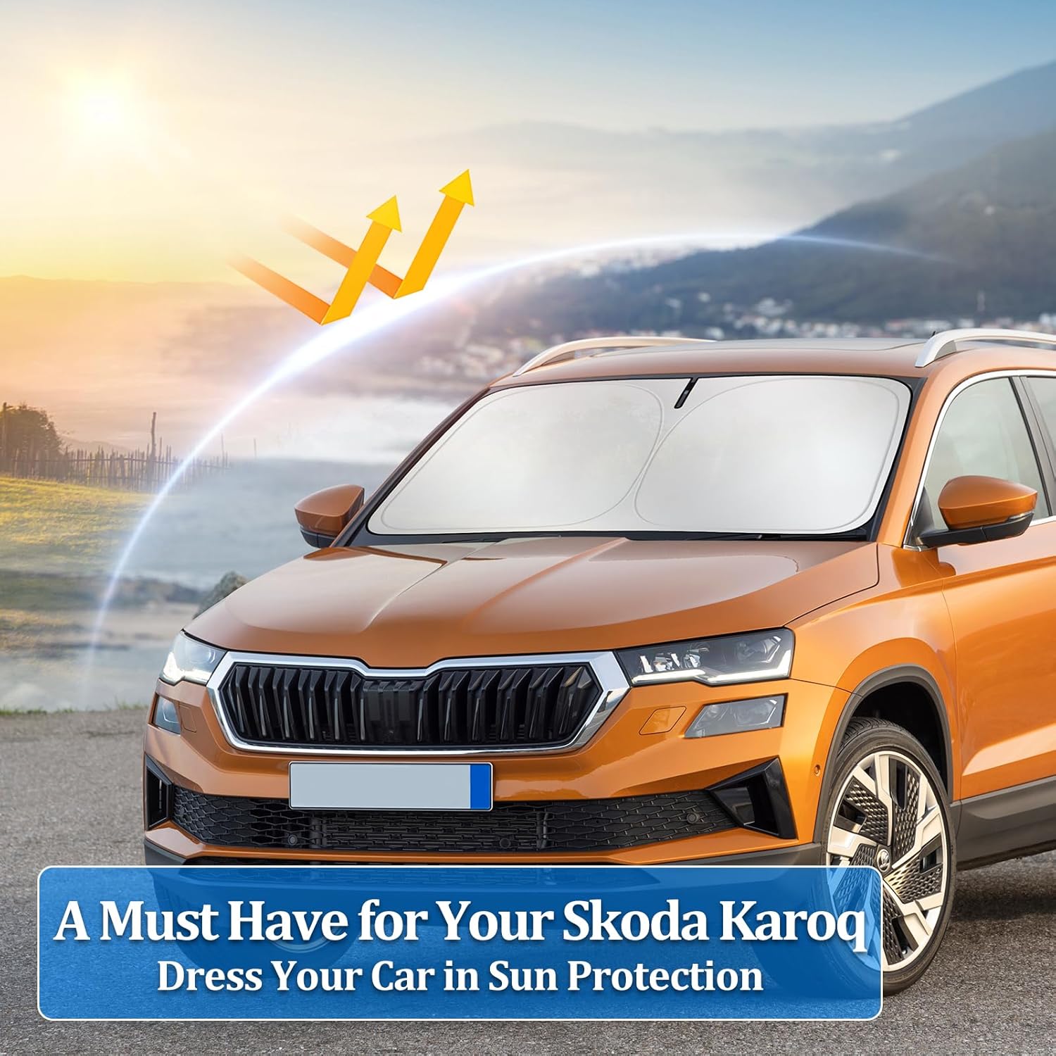 Detalle de ZATOOTO Pare Soleil Voiture – Pare-soleil avant pour brise, pliable et réfléchissant UV (Kia/Karoq 2017‑2024)