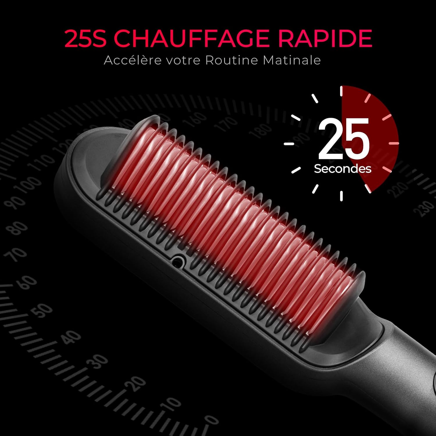 Thumbnail 3 de TYMO Ring Plus – brosse lissante professionnelle avec écran LCD, 9 températures (120–210°C) et chauffage rapide