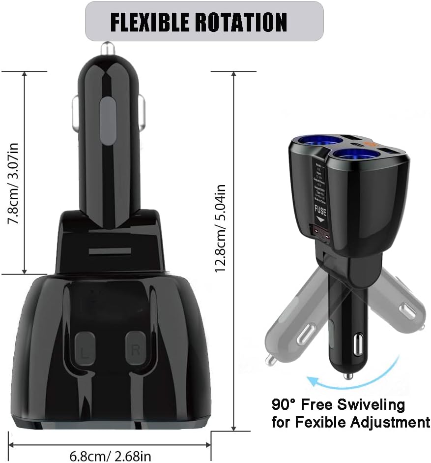 Thumbnail 4 de Car Charger 120W with Dual USB and Type‑C 🔌