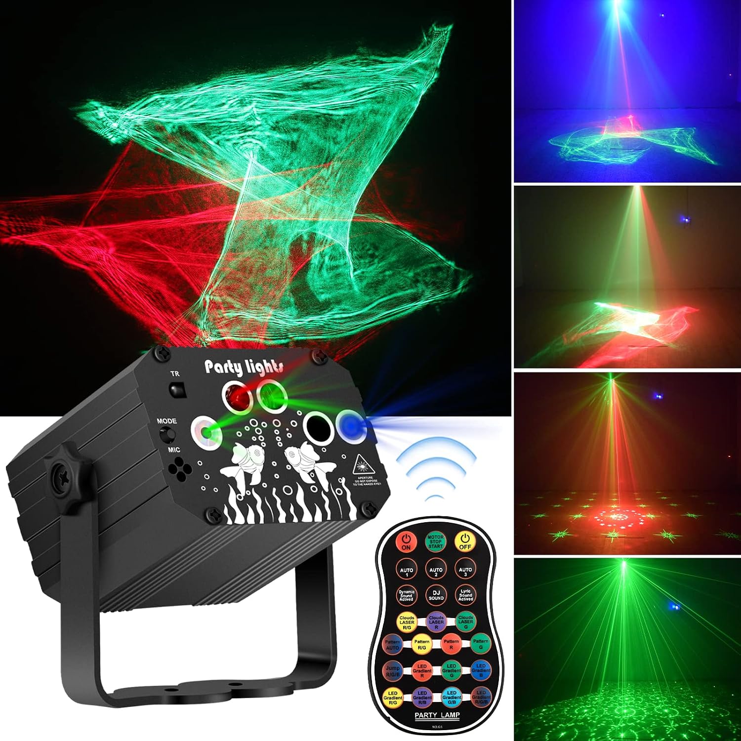 Detalle de Enjoyedled DQ-R90L DJ Party Light with RGB LEDs, Laser Effects and Remote