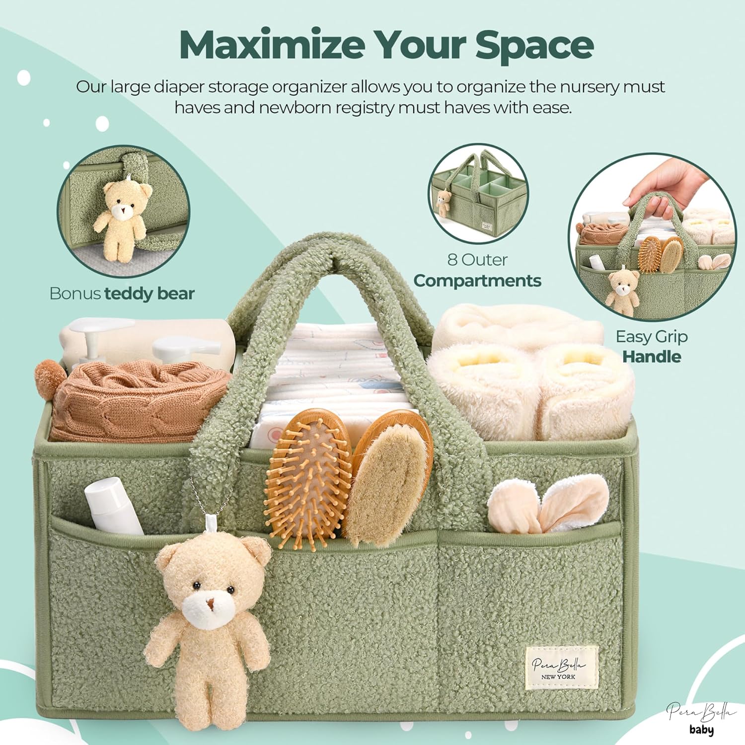 Detalle de PeraBella Diaper Caddy 15x10x7 in