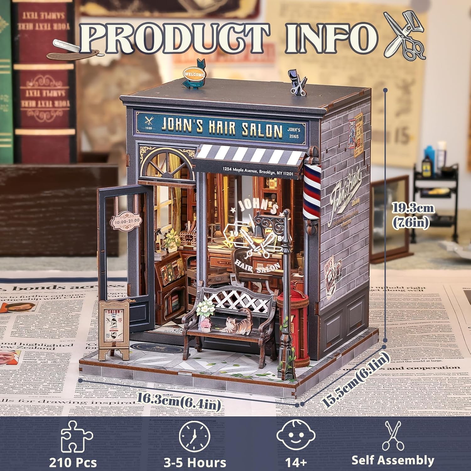 Detalle de Cutefun Book Nook DIY Miniature House Kit