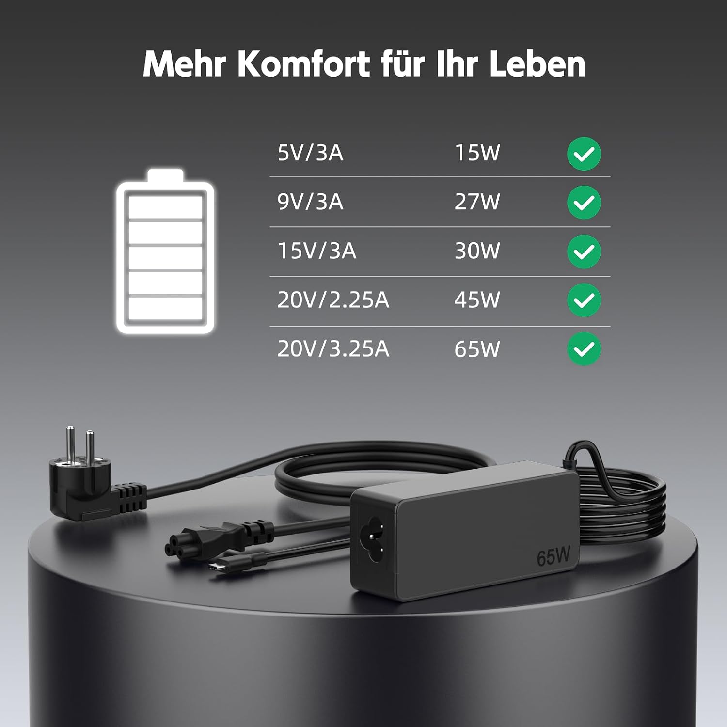Thumbnail 3 de Lenovo ThinkPad 65W USB-C Alimentatore per laptop