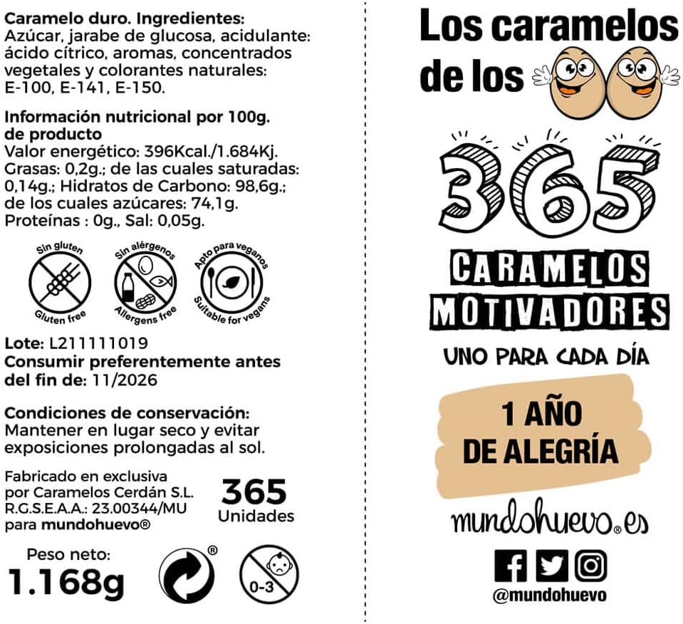 Detalle 2 de Regalo original Tarro con 365 caramelos motivadores para Papá 🍬