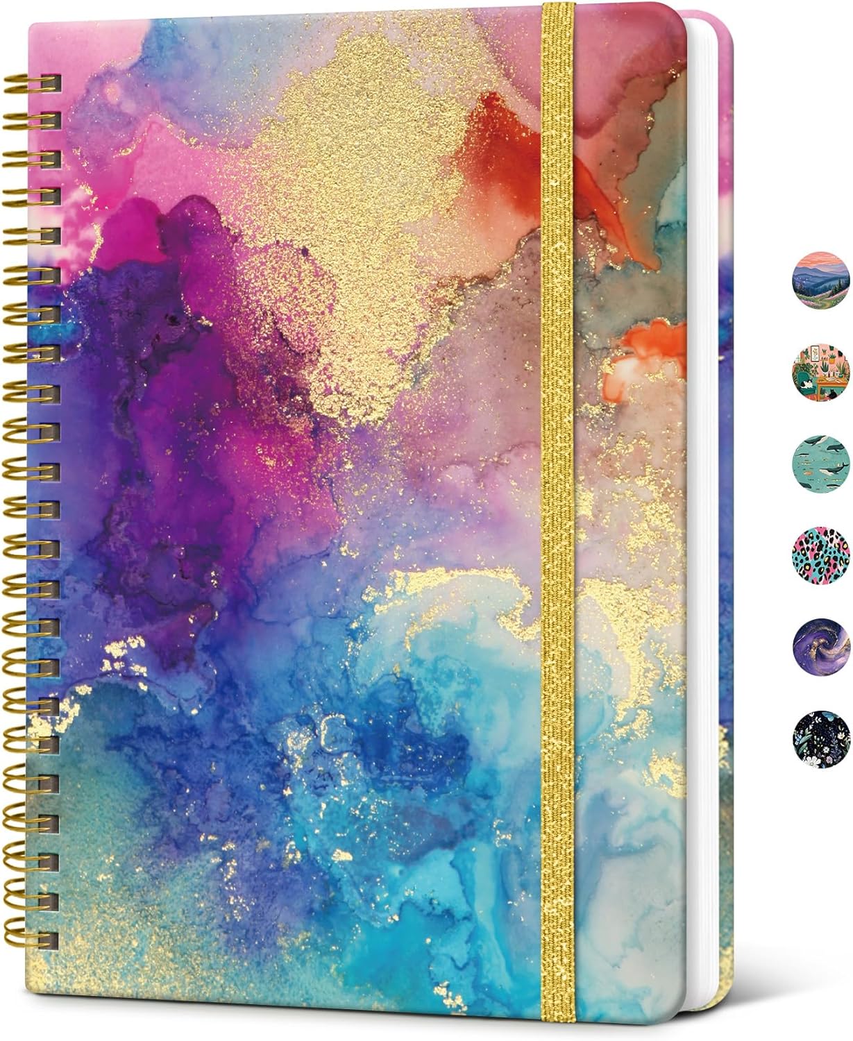 Detalle de Taja Color Splash Hardcover Spiral Journal, 6" x 8", 140 College-Ruled Pages