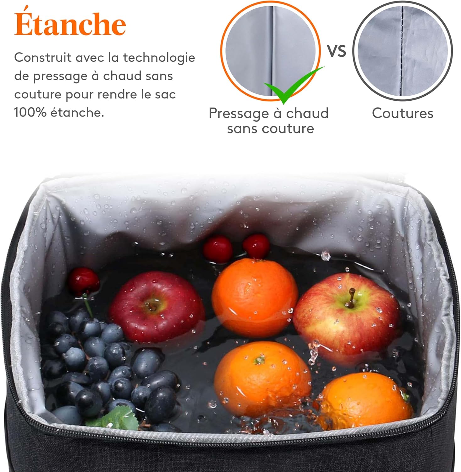 Thumbnail 5 de Lifewit Sac à Dos Isotherme Grand Glacière Souple 26L, Noir