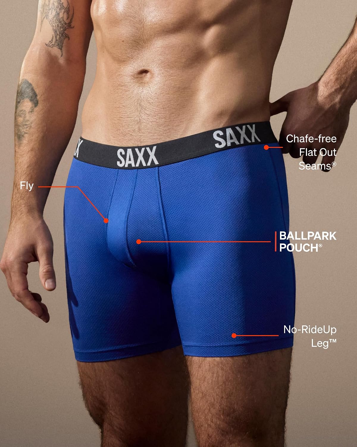 Detalle 1 de SAXX Men's Mesh Boxer Briefs