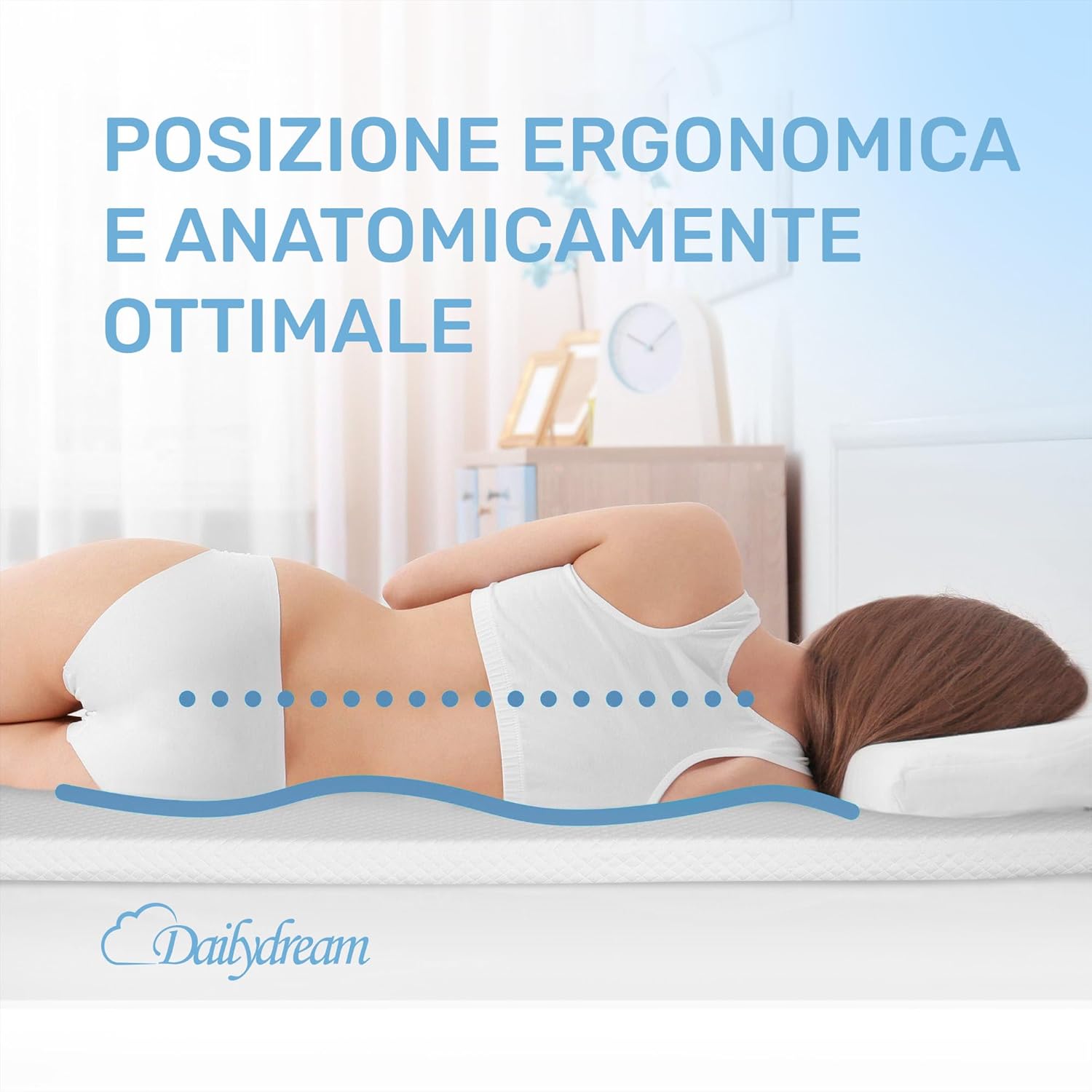 Detalle de Dailydream Topper memory foam 140x200 cm Edition Cool Touch M – comfort e cooling per letto e divano
