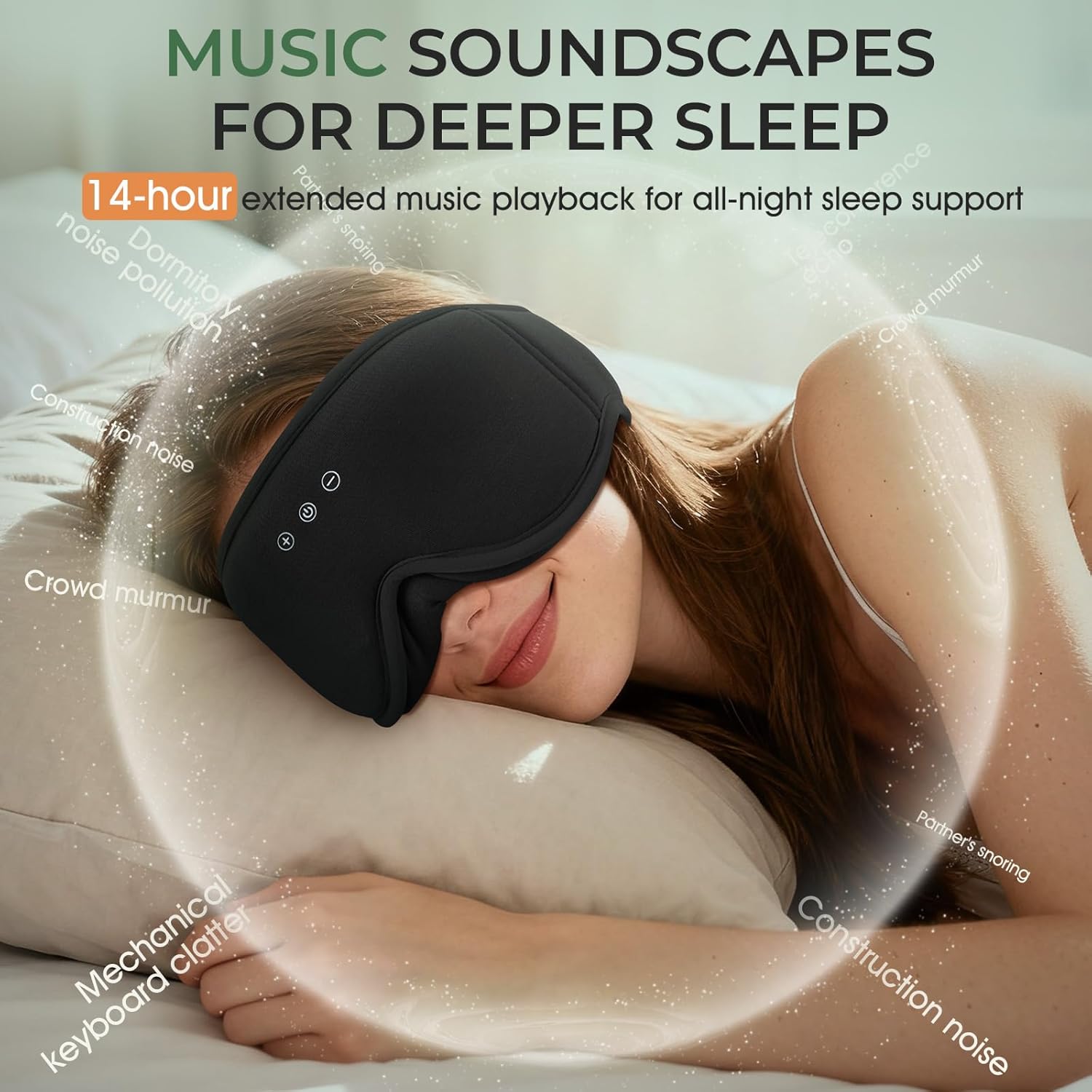 Thumbnail 5 de MUSICOZY Bambus-Baumwolle Schlafmaske Bluetooth 14h