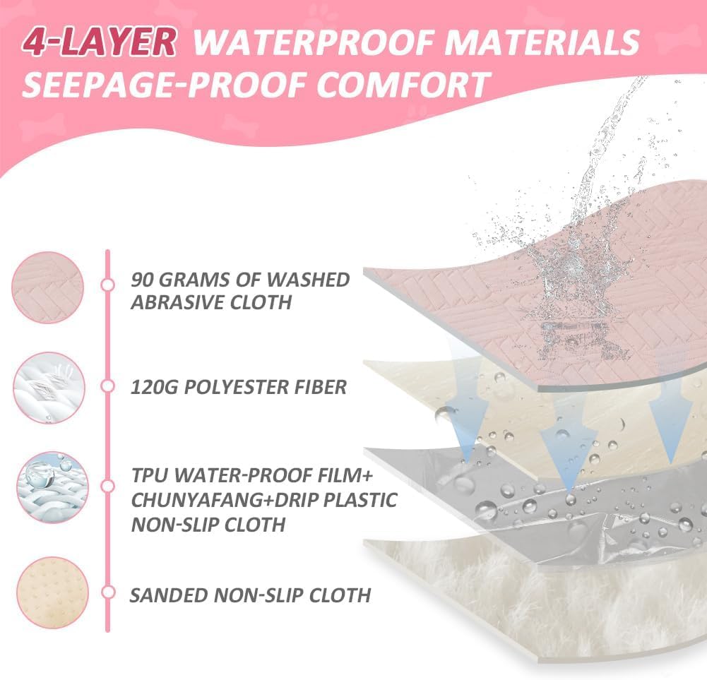 Thumbnail 4 de DUJUIKE Coprimaterasso Impermeabile 85×90 cm – Rosa, Antiscivolo e Lavabile
