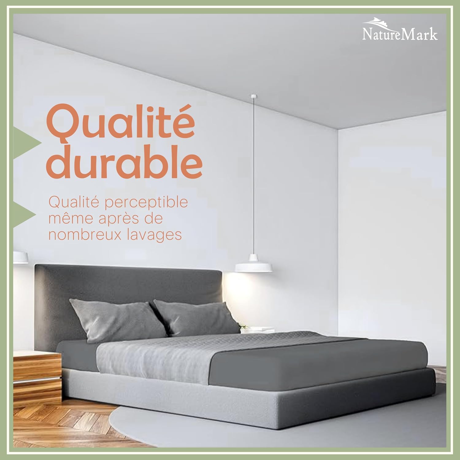 Thumbnail 3 de NatureMark Drap-Housse en Microfibre Brossée – Ultra Doux 90x200 cm Gris Anthracite