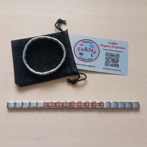 Thumbnail 6 de Feyma Pulsera con bandera de España (escudo) de eslabones en acero inoxidable – Regalo simbólico elegante
