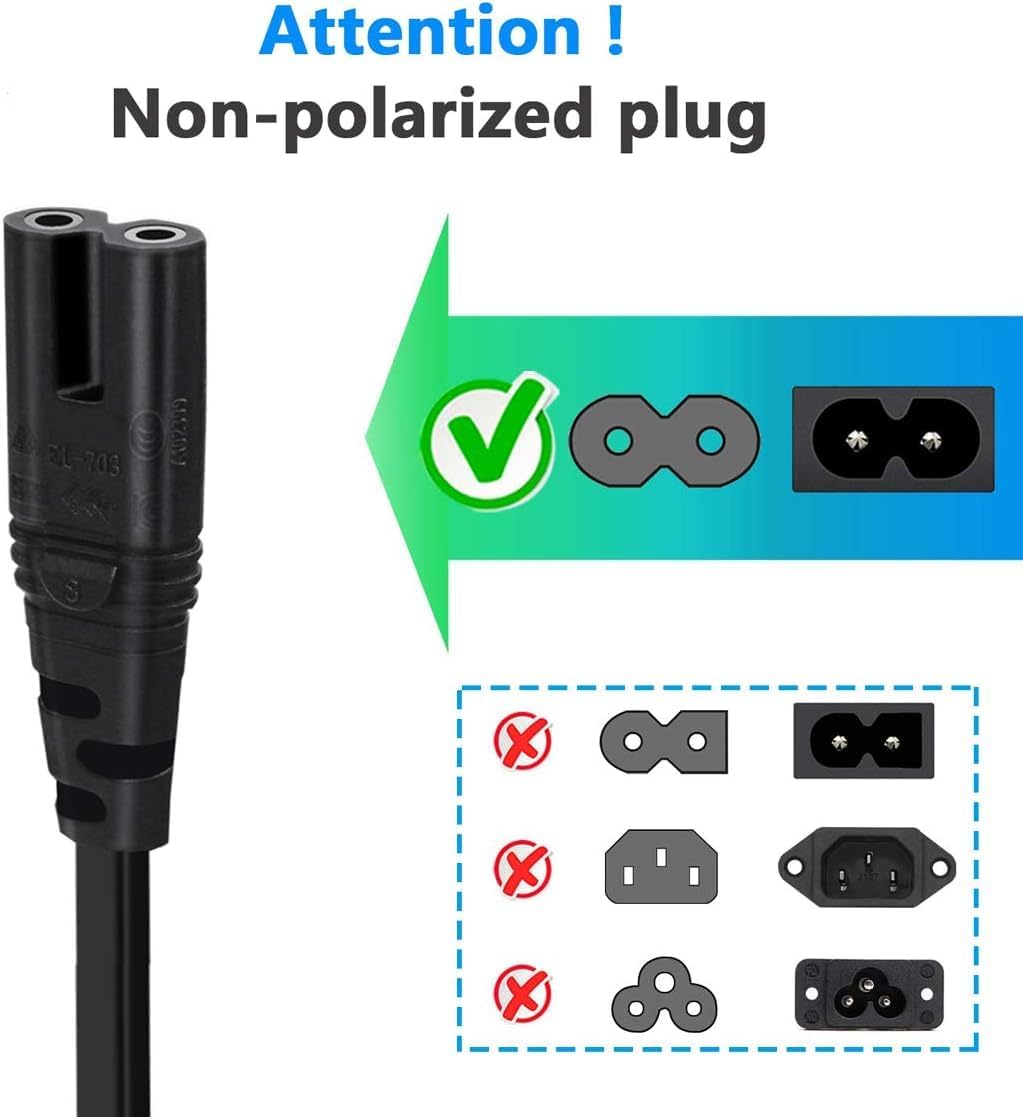 Detalle 2 de UXWEN 2 Pin Power Cord Lead 5M