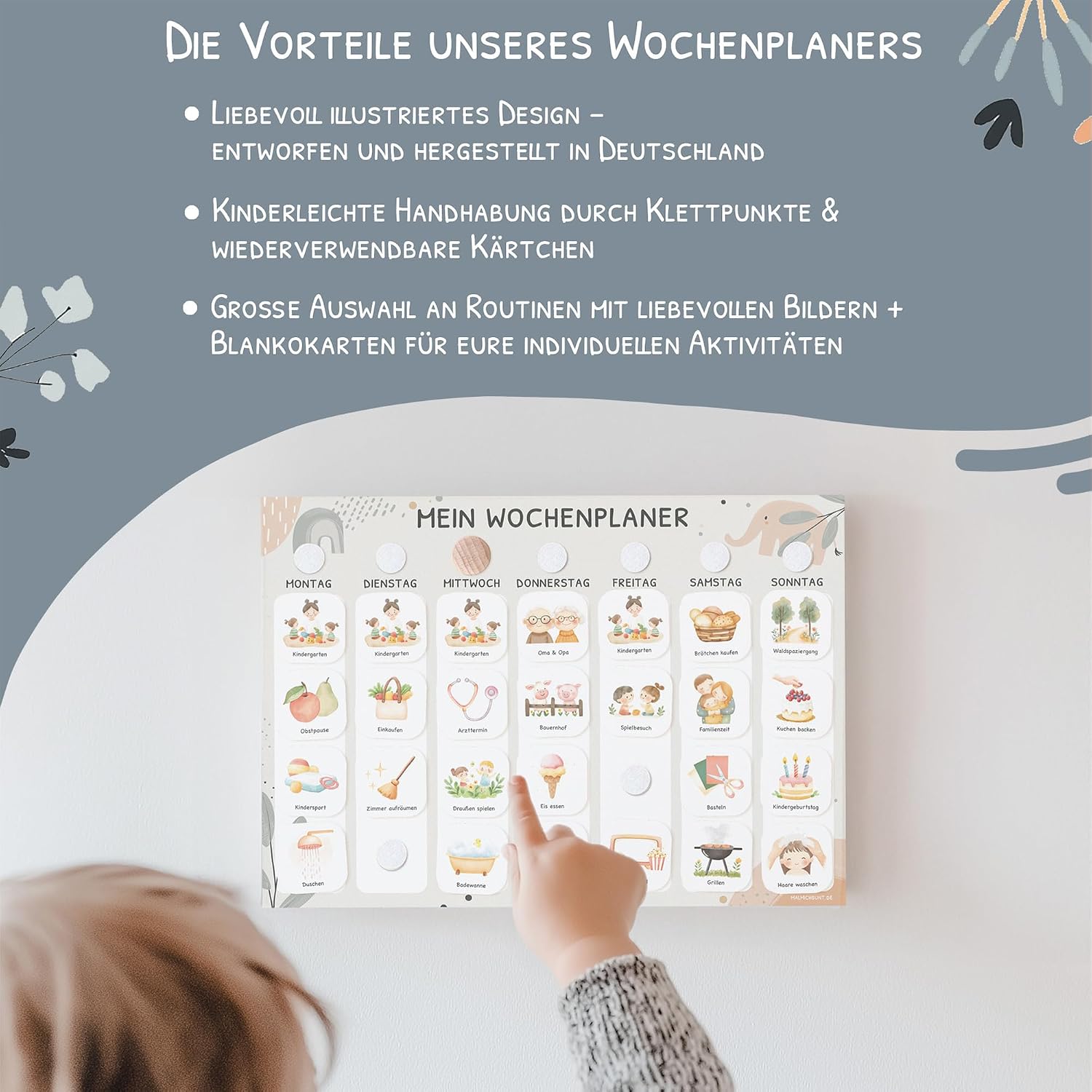 Detalle de JEKA Wochenplaner Kinder mit Klettpunkten