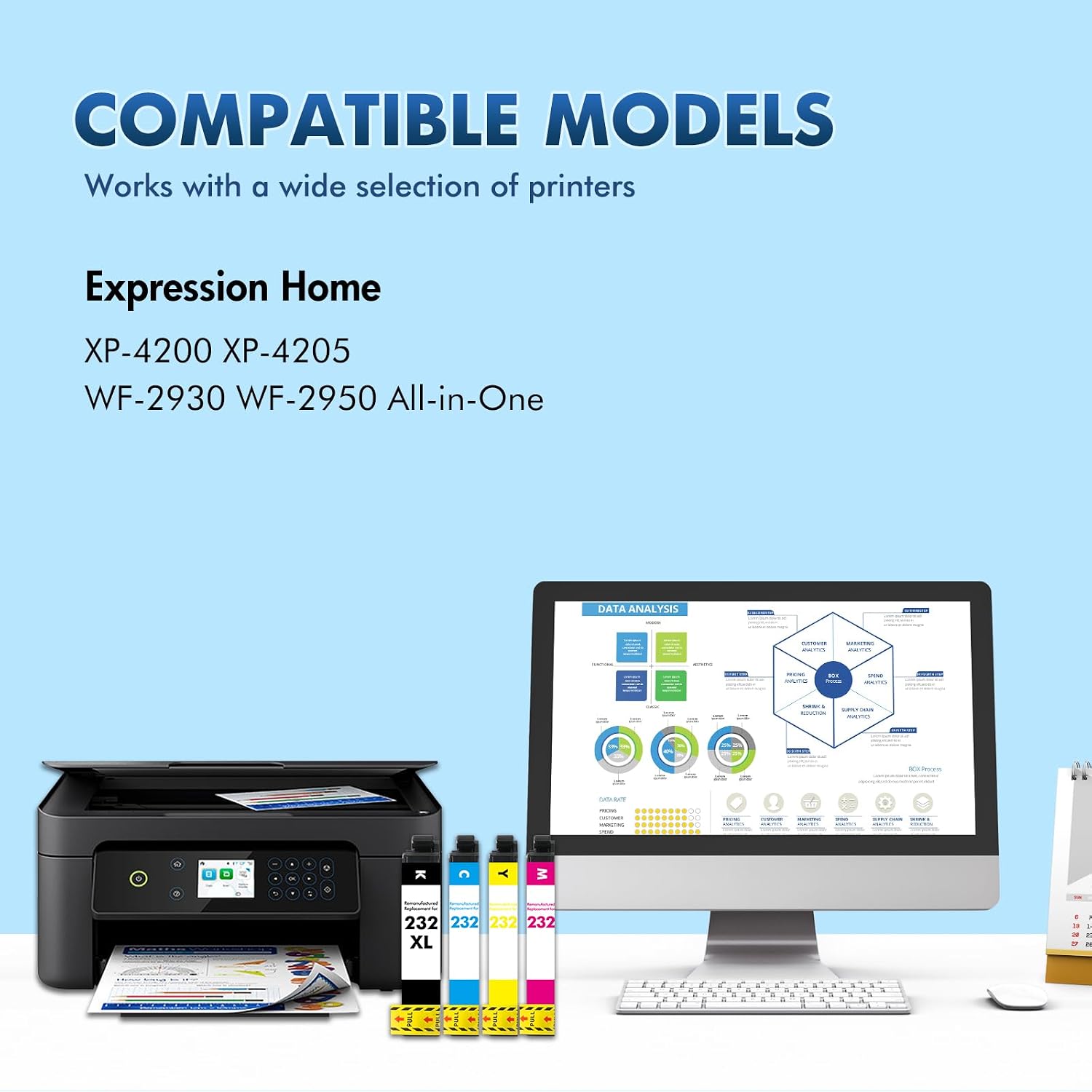 Detalle de Cool Toner Replacement for 232XL Ink Cartridges, Remanufactured 4-Color Pack