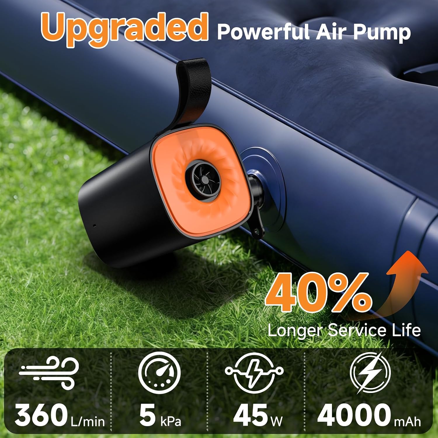 Detalle 2 de Electric Air Pump for Inflatables – Compact cordless model with 4000mAh battery