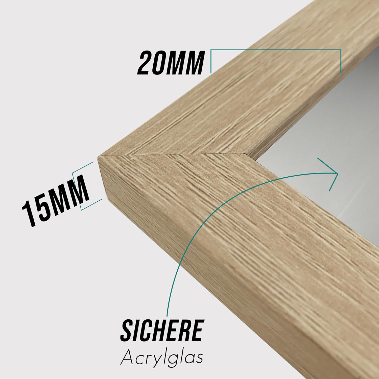Thumbnail 3 de VUVUZULA Bilderrahmen 20x30 cm Natur Holz MDF 3er Set