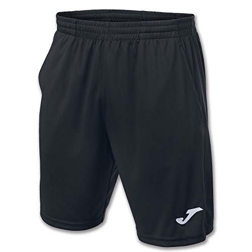 Detalle de Joma Bermuda Hombre Drive: shorts deportivos con bolsillos y cordón, negro, tallas 5XS-XXL
