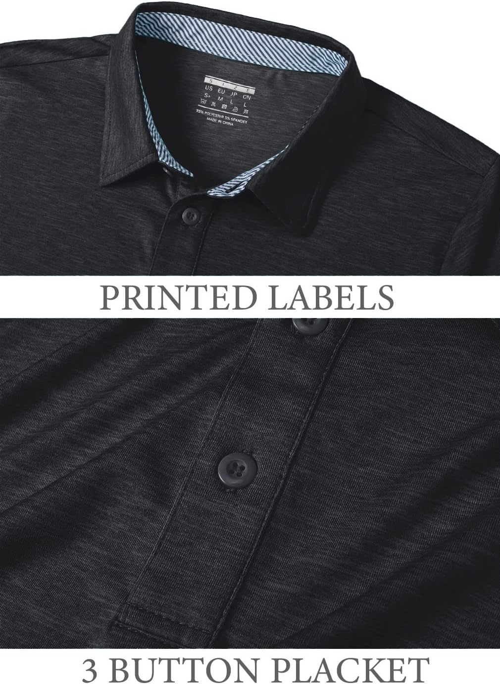 Thumbnail 4 de EKLENTSON Men's Polo Shirt: Quick-Dry Summer Golf Polo with 3 Buttons