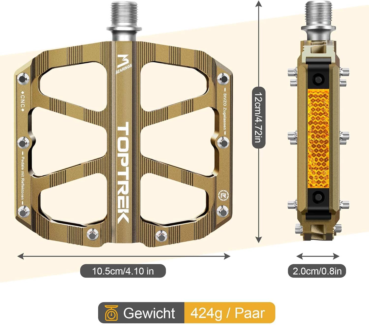 Detalle 2 de toptrek Fahrradpedale CNC Aluminium 200 g