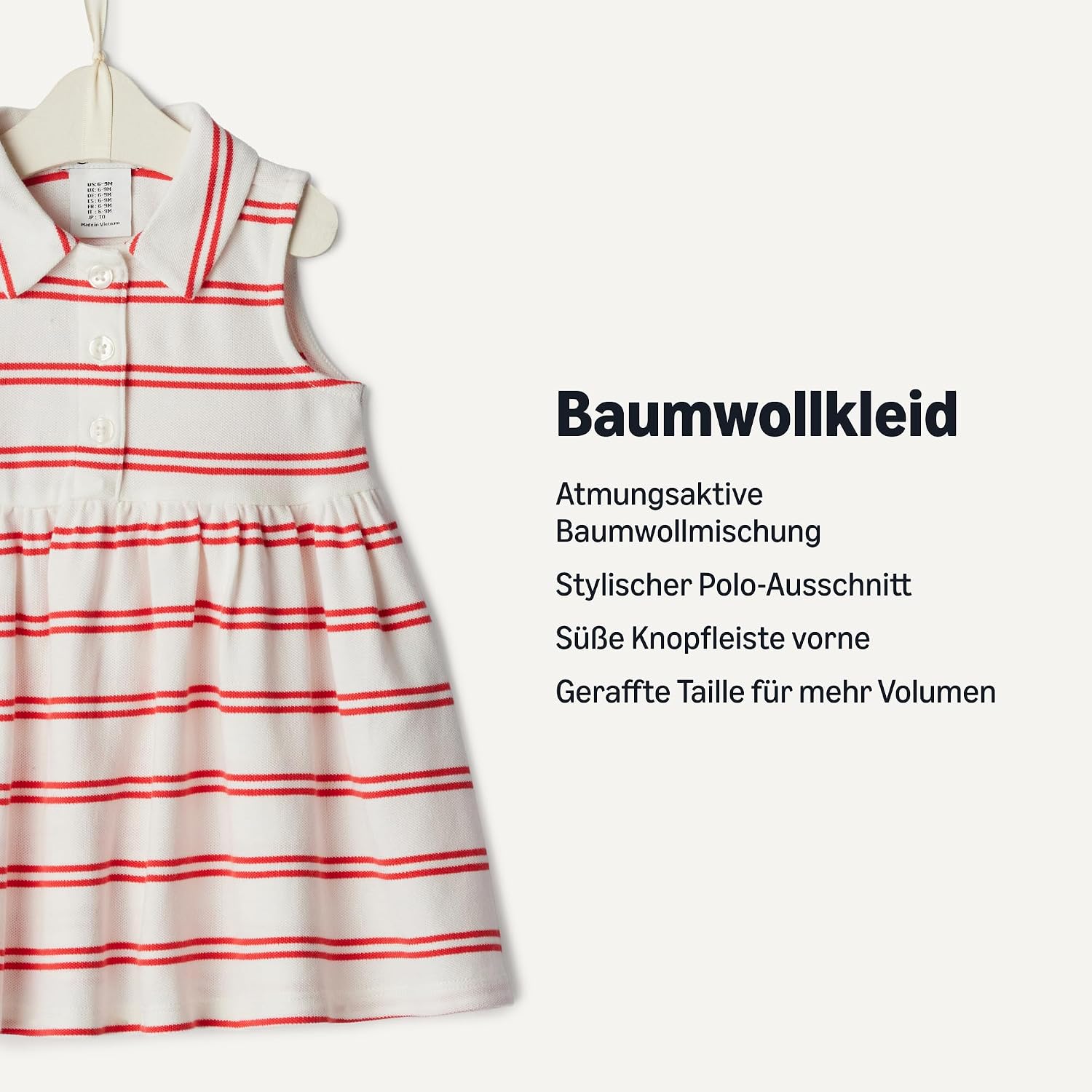 Detalle de Amazon Essentials x Sofia Grainge Mädchen Ärmelloses Kleid aus Baumwollpiqué