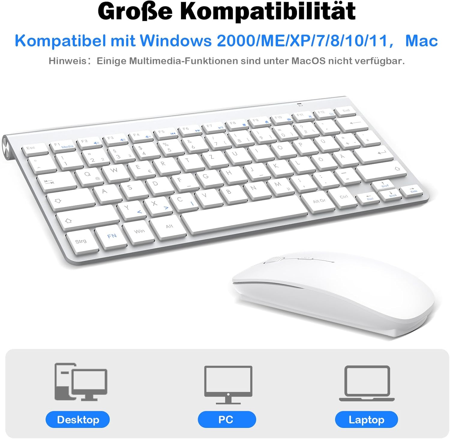 Thumbnail 4 de PINKCAT Mini Tastatur & Maus Set – Kabellos, 2.4 GHz, Slim Design, Deutsch QWERTZ
