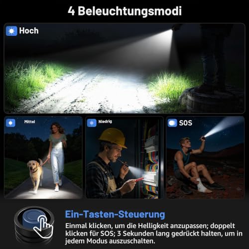 Detalle 2 de Blukar LED Taschenlampe Mini Hell Stift Licht – kompakter Alltagshelfer mit integriertem Clip