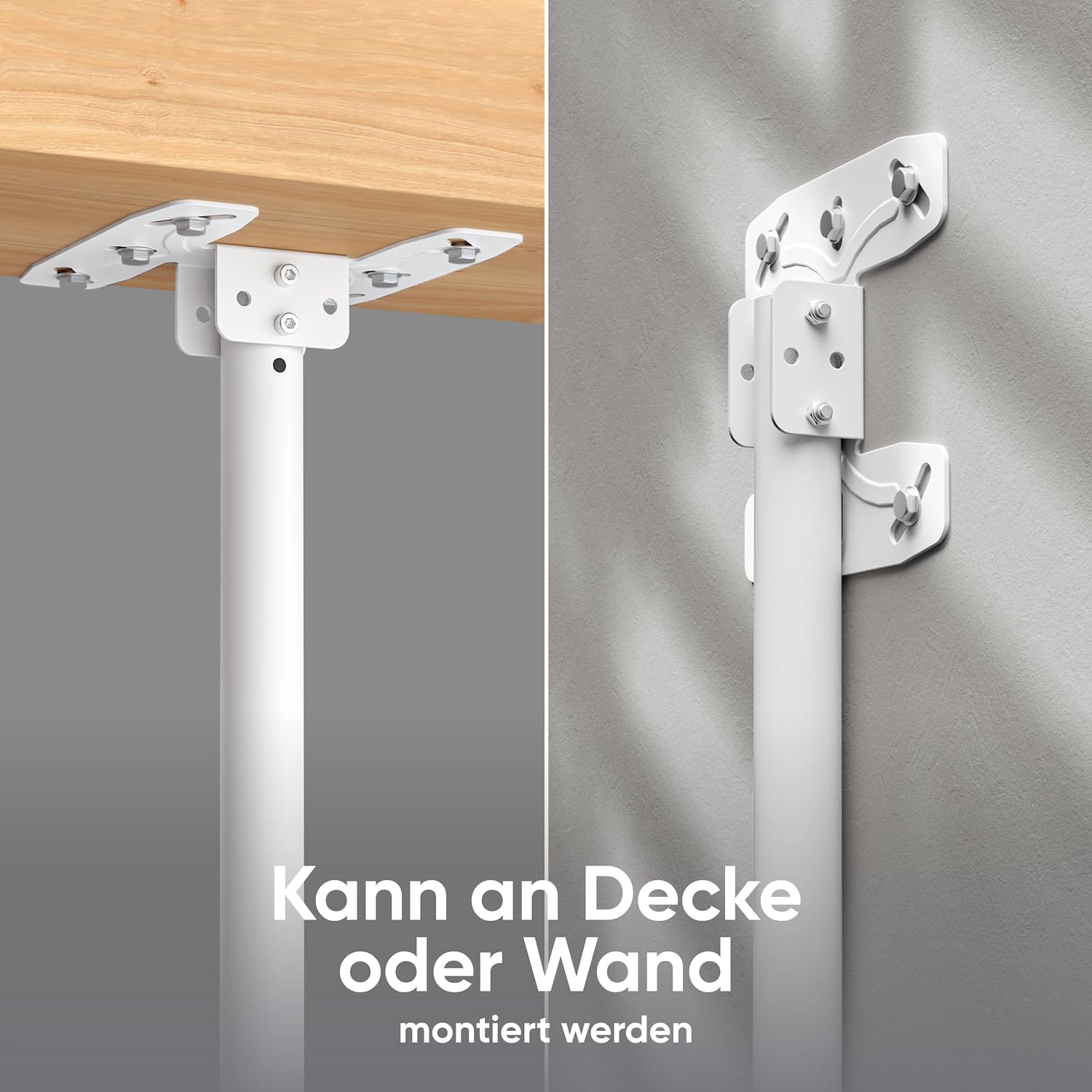 Detalle 2 de ONKRON TV Deckenhalterung N1L-W: 32–80 Zoll, bis 68 kg, schwenkbar/neigbar, VESA 100x100–600x400, höhenverstellbar