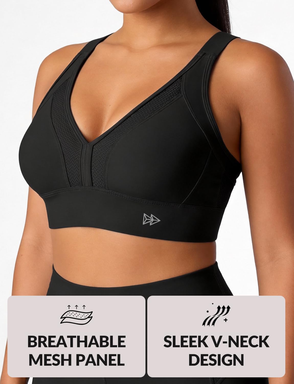 Thumbnail 2 de Yvette High-Impact Sports Bra for Women with V-Neck & Adjustable Criss-Cross Straps