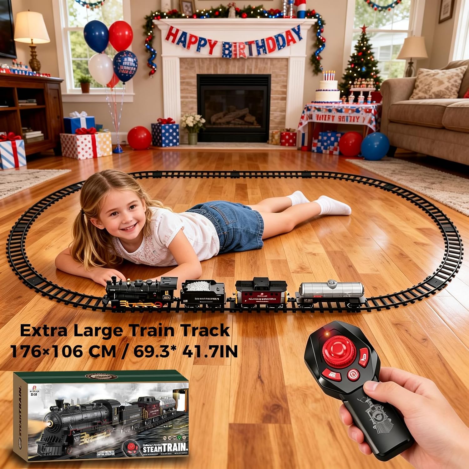 Thumbnail 5 de BUBUQE LCF2400233-CA Remote Control Train Set with Smoke, Whistle and Lights