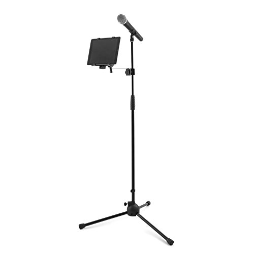 Detalle de Tiger IMCA-BK: Supporto per Tablet iPad per asta microfonica regolabile, colore nero