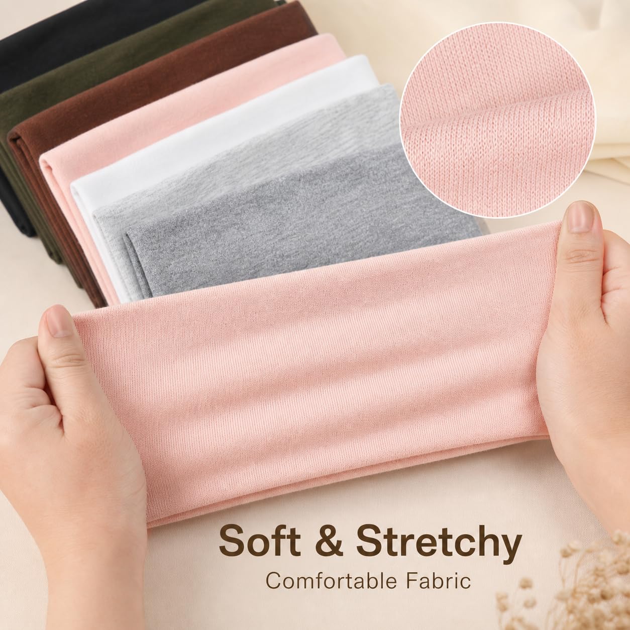 Thumbnail 3 de DiyJibb Wide Workout Headbands for Women, 7-Pack Cotton Blend