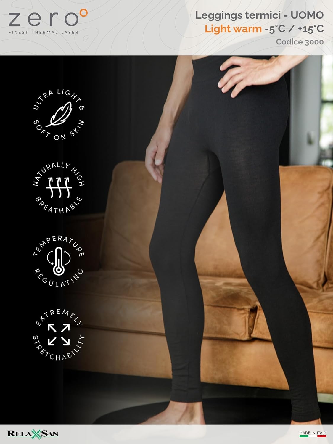 Thumbnail 5 de Relaxsan Zero 3000 Calzamaglia termica uomo con lana merino e Dryarn (made in Italy)