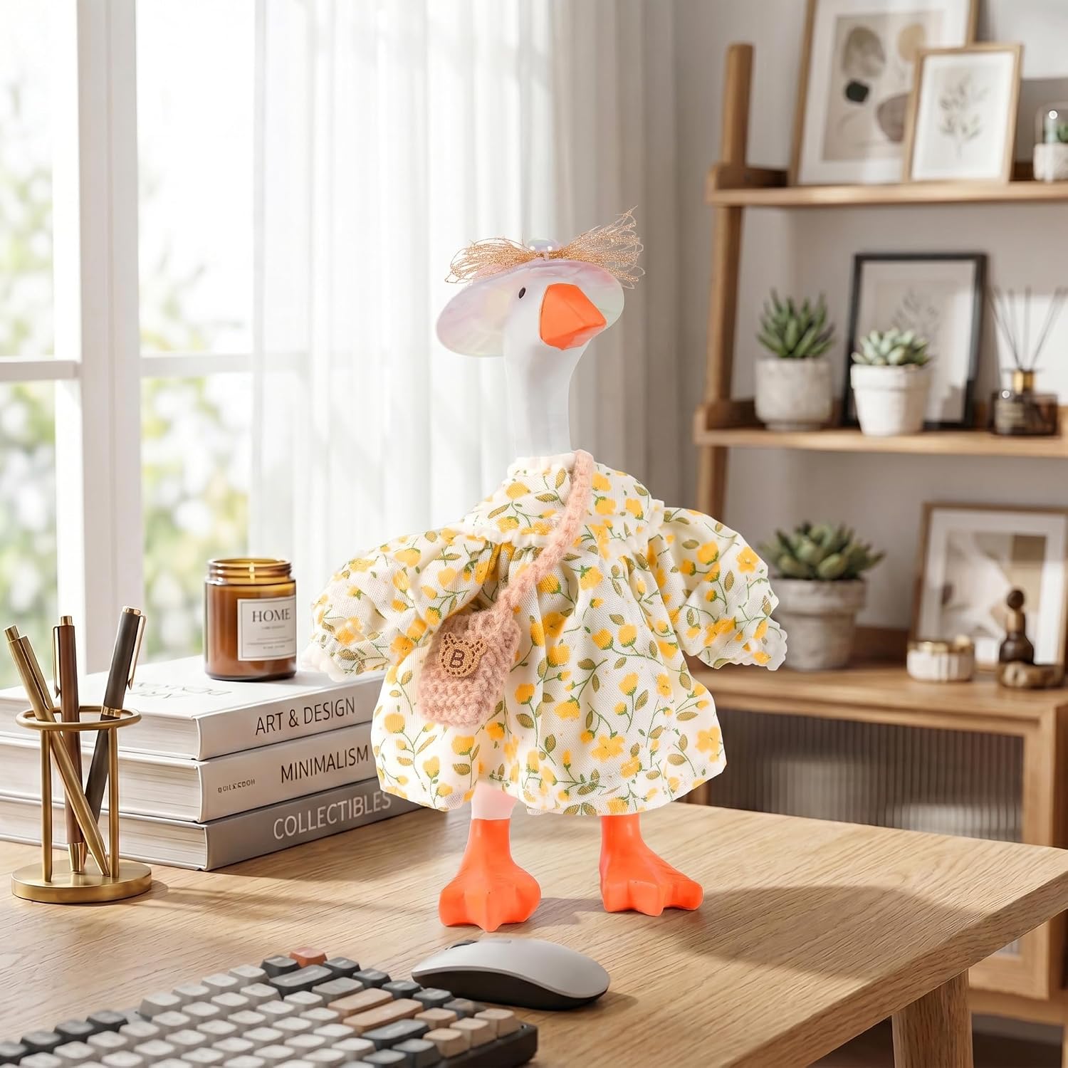 Detalle de 7inch Desk Goose Outfits: Rustic 3-Piece Dress Gift Set for Magnetic Desk Geese
