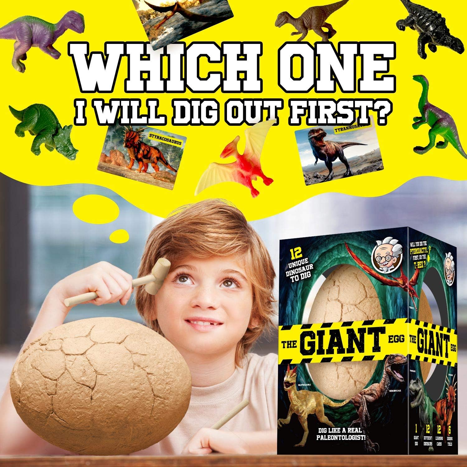 Thumbnail 6 de Dr. Daz Dinosaurier Ausgrabung Groß Ei – Dino-Eier-Ausgrabungsset für Kinder ab 6 Jahren
