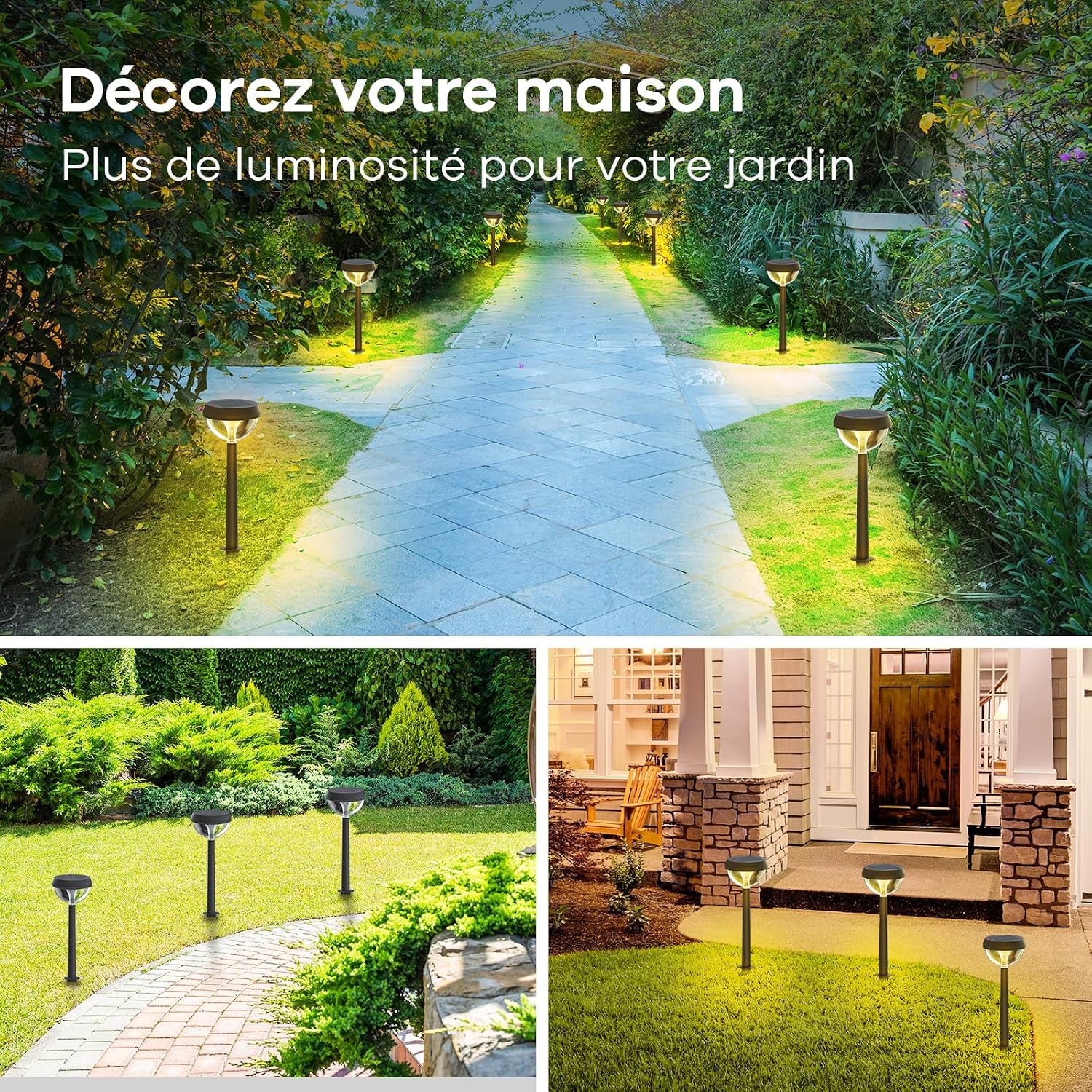 Thumbnail 6 de Linkind Lampes solaires de jardin IP54 (3 modes, 4 pcs) blanc chaud 3000K