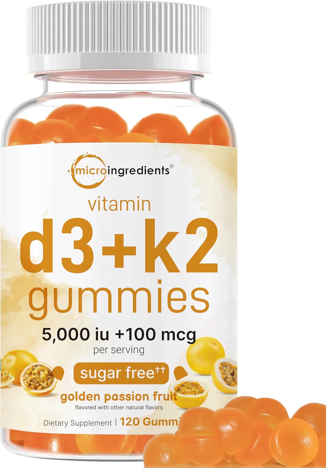 Detalle de Micro Ingredients Vitamin D3 + K2 Gummies 120 Count