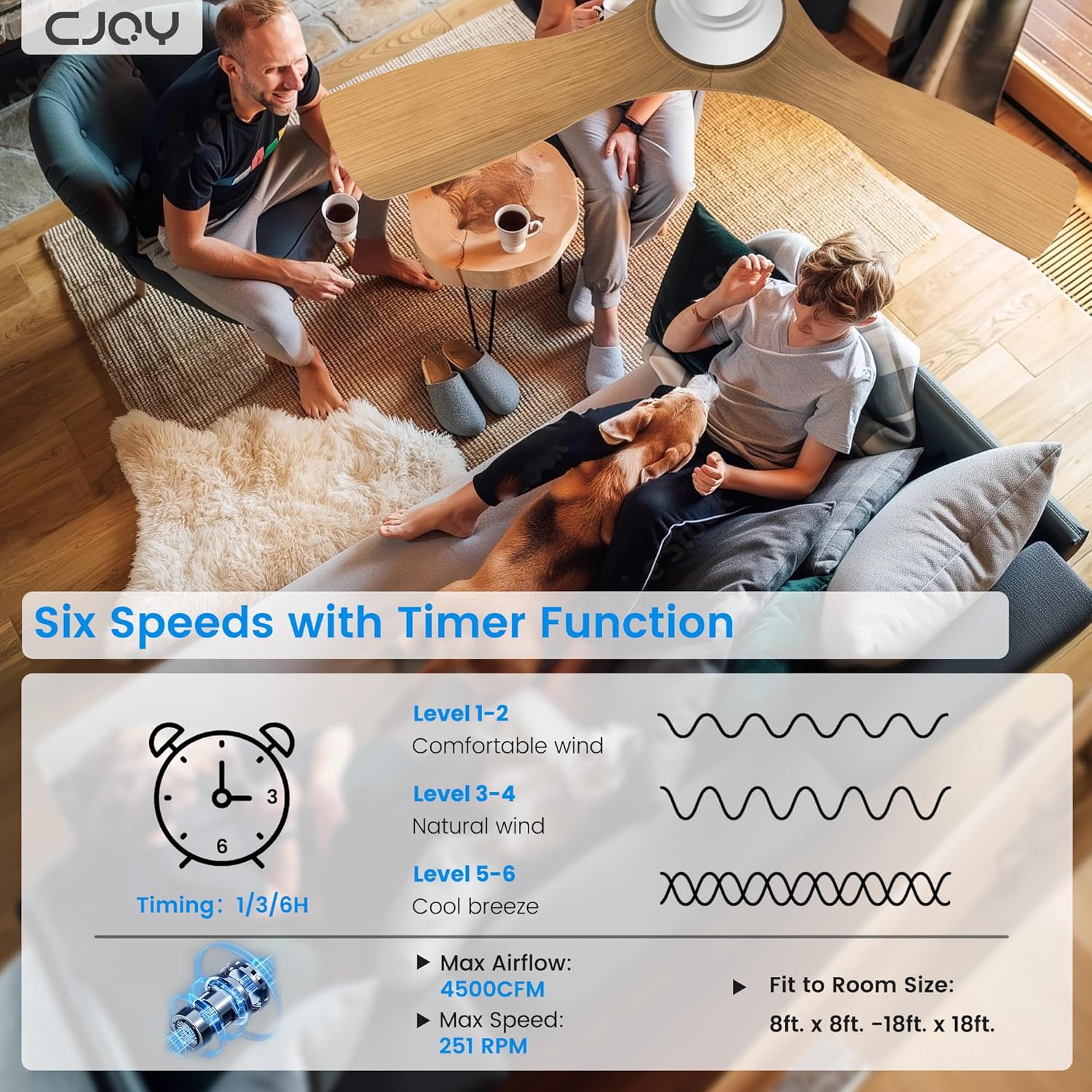 Thumbnail 4 de CJOY 42-Inch Ceiling Fan with Lights and Remote