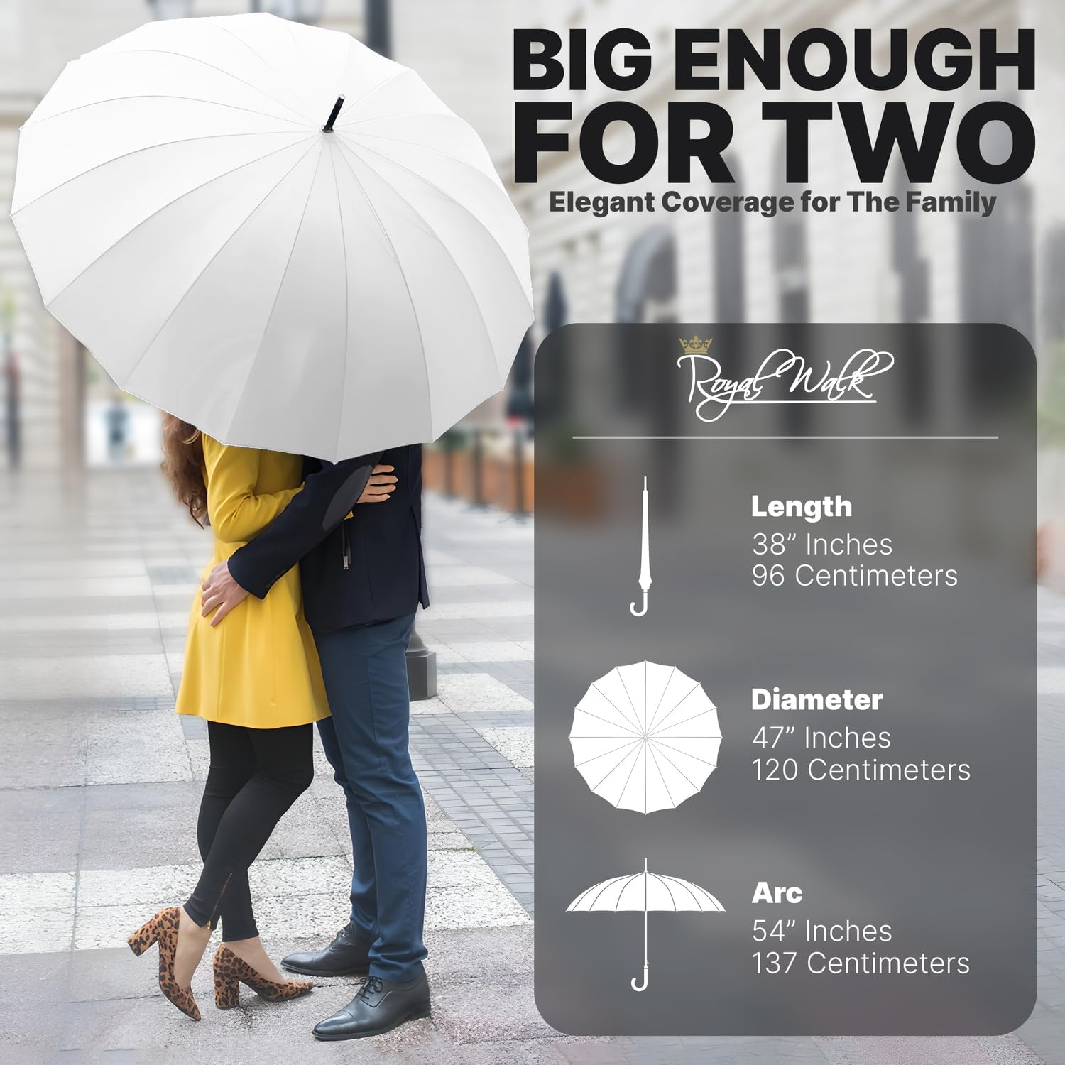 Thumbnail 1 de Royal Walk Parapluie Automatique XXL - Grand Modèle pour Deux avec Poignée en Bois