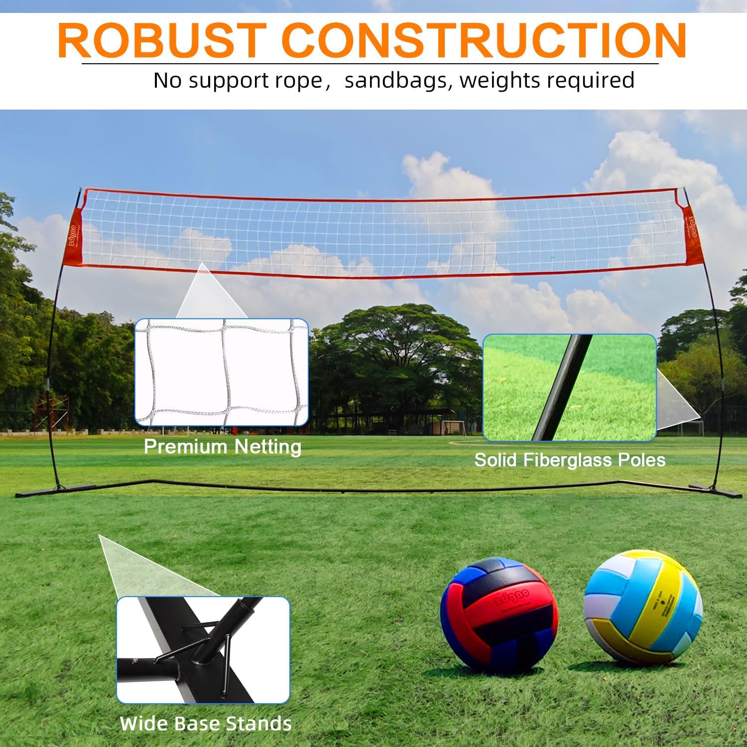 Detalle de Zdgao Portable Volleyball Net 18FT