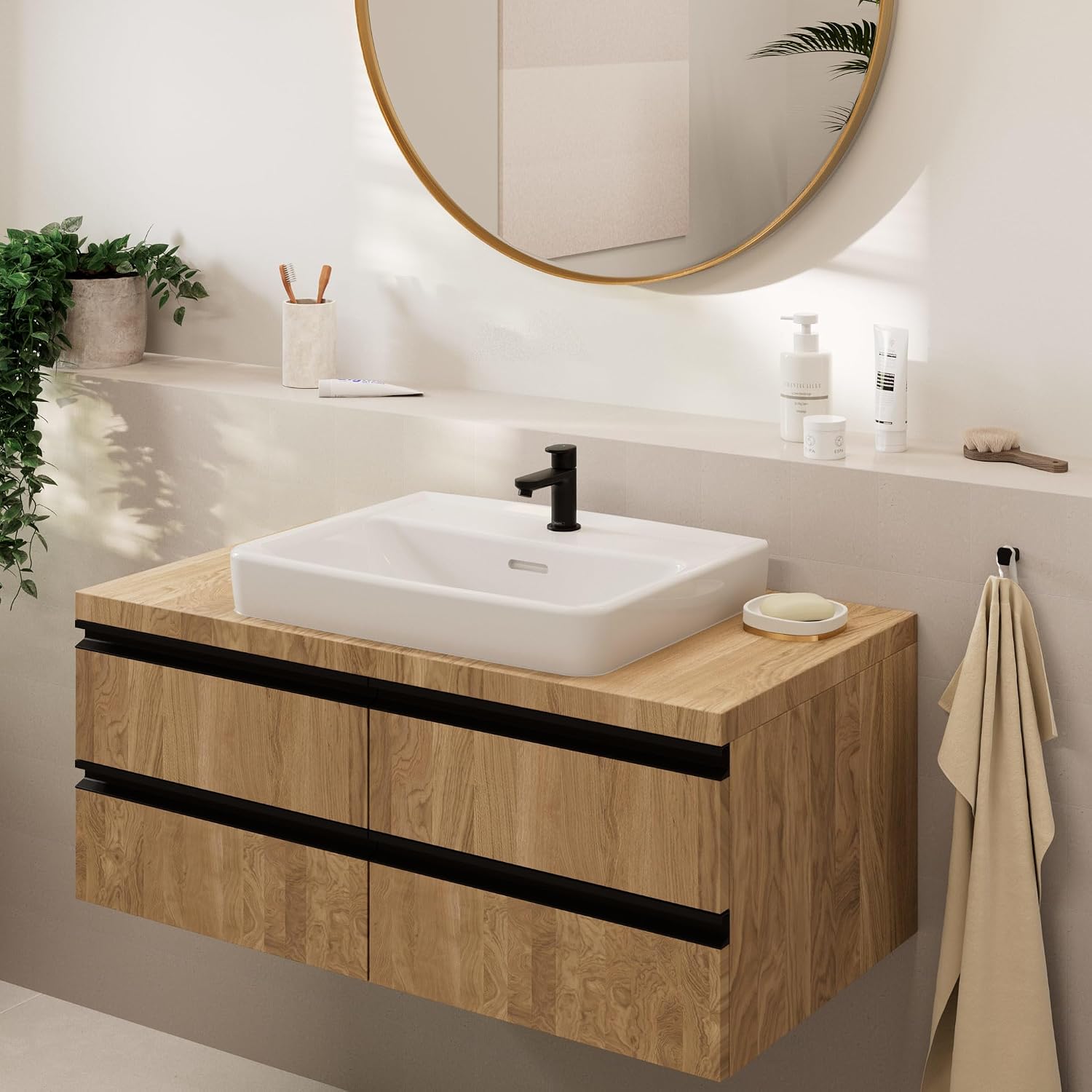 Detalle 2 de Hansgrohe Vernis Blend Robinet de lave-mains noir mat – eau froide, 71583670