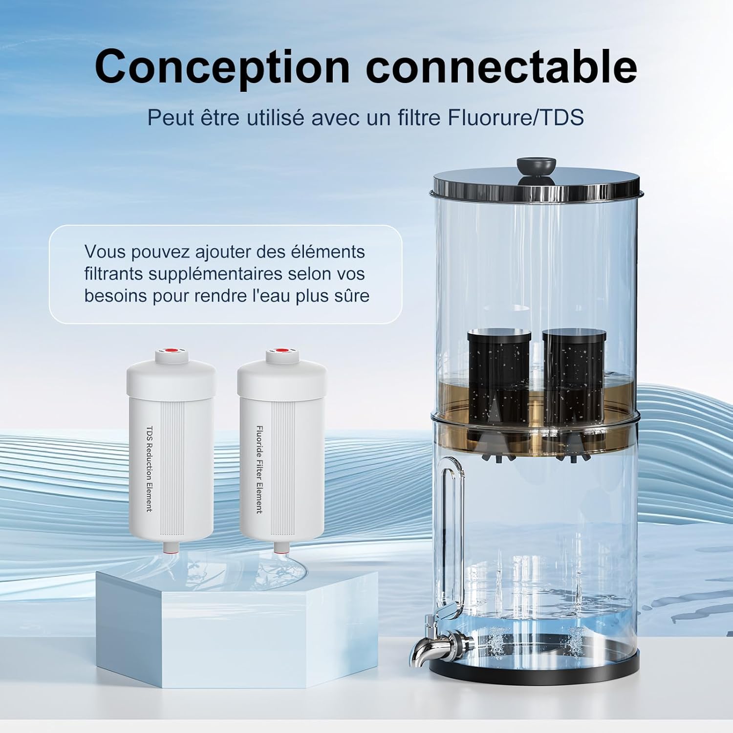 Thumbnail 6 de Purewell Filtre à Eau par Gravité 8,5L – Système de Filtration Ultrafiltration avec Charbon Actif