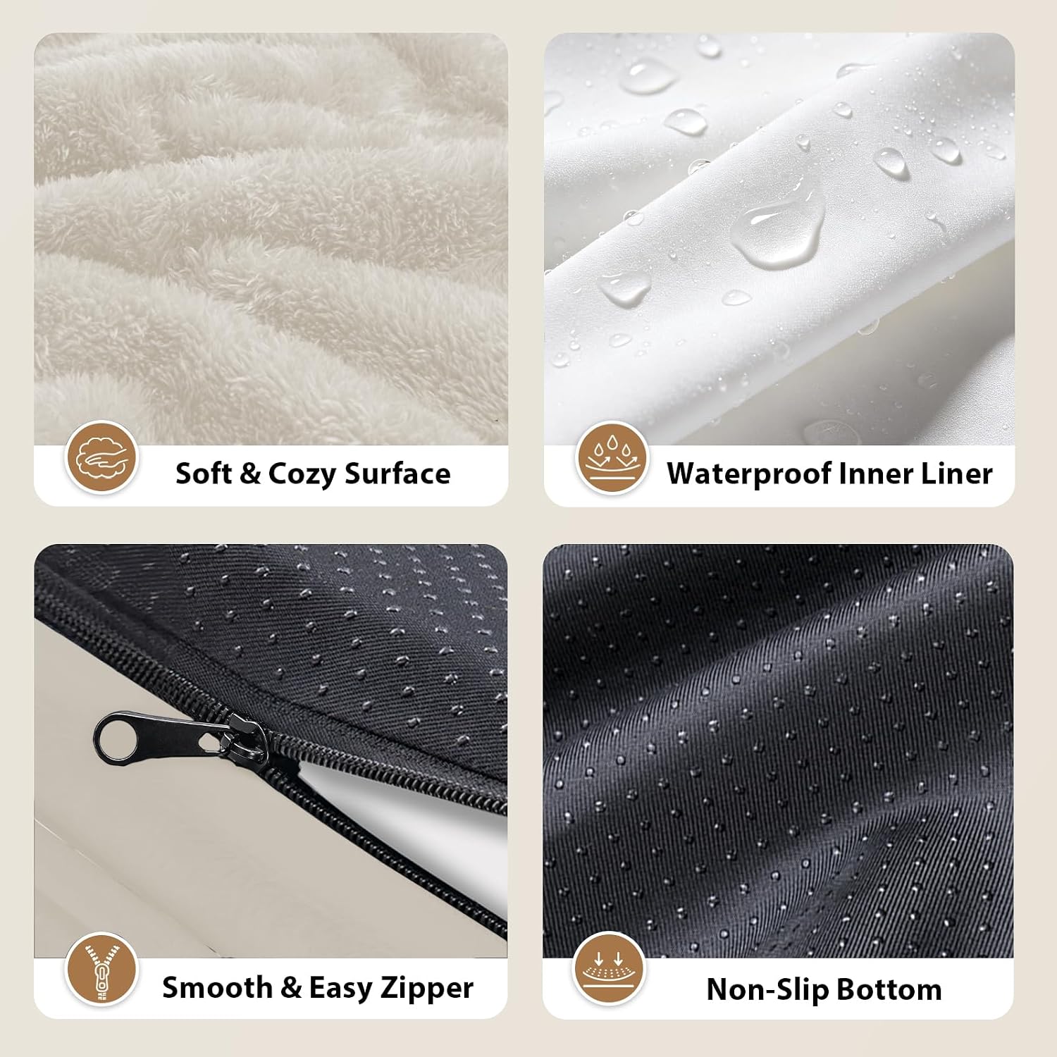 Detalle de Chez Paw XXL Orthopedic Dog Bed, Egg-Crate Foam, Bolster, Waterproof Liner
