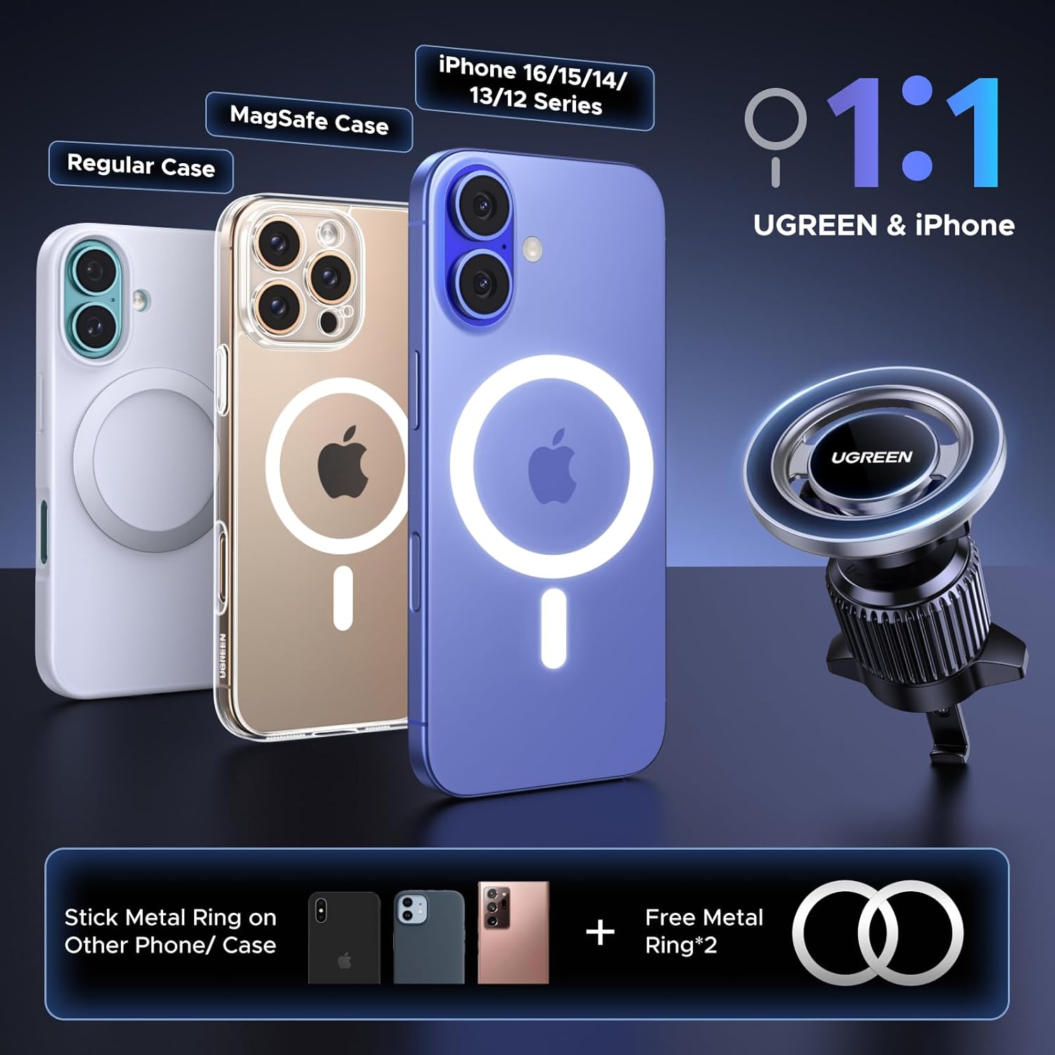 Thumbnail 5 de UGREEN Soporte Magnético Coche MagSafe 360° para iPhone y Galaxy