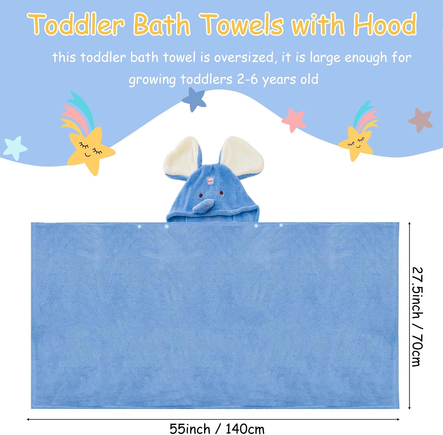 Detalle de ARNUAETY Baby Hooded Bath Towel, 27.5 x 55 Inches