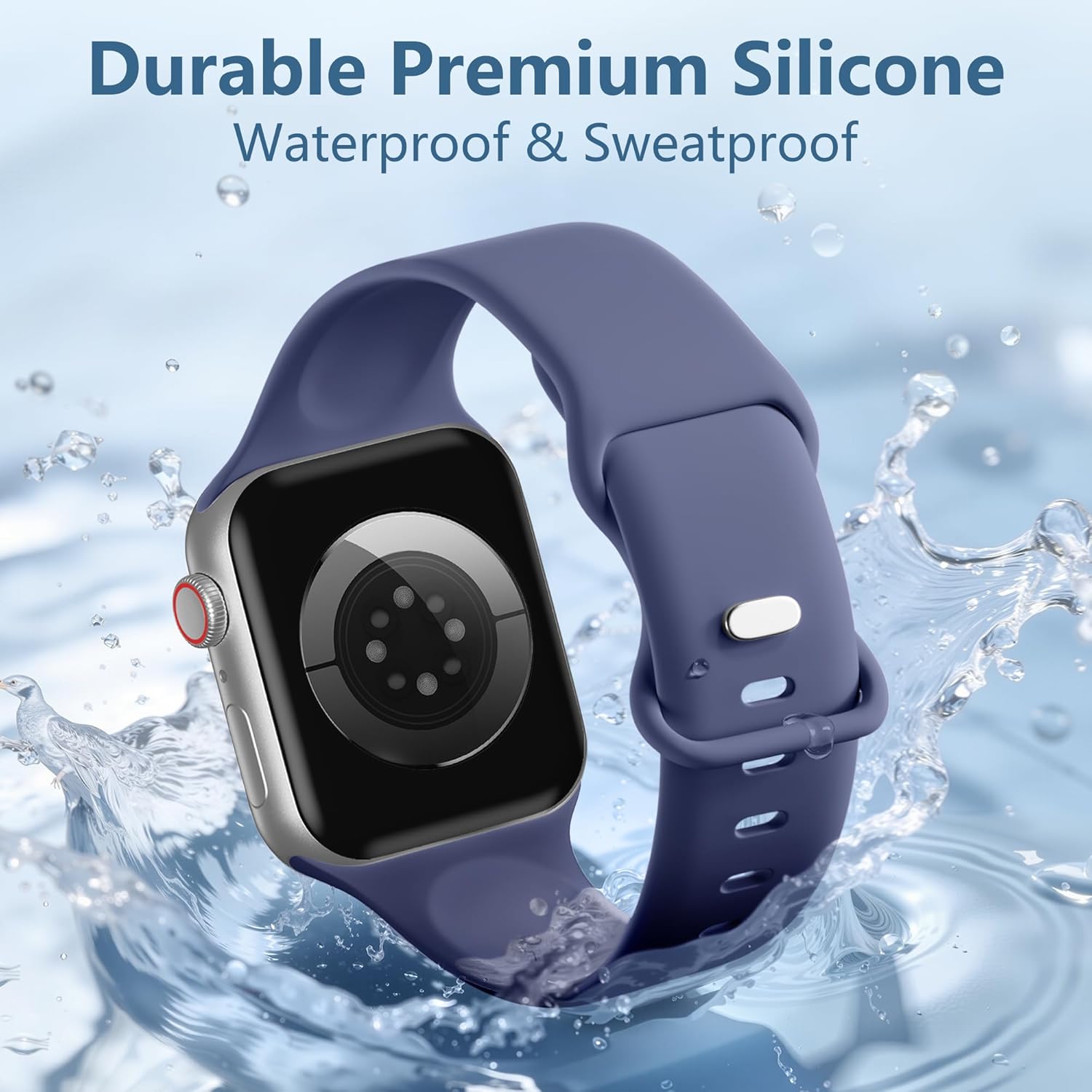 Thumbnail 3 de Daqin Soft Silicone Sport Band for Apple Watch SE (M/L) in BlueGray – breathable replacement strap 44/45/46/49/42mm