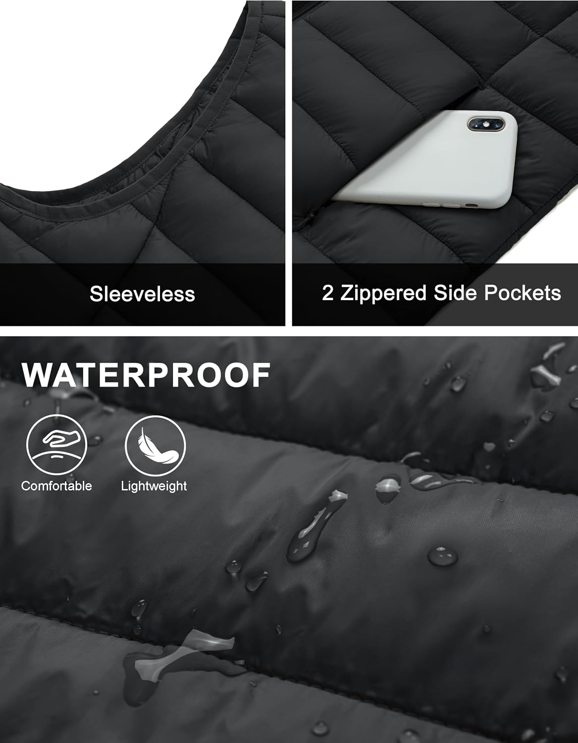 Detalle 2 de MAGCOMSEN Women's Quilted Puffer Vest, Lightweight Water-Resistant Nylon, 4 Pockets
