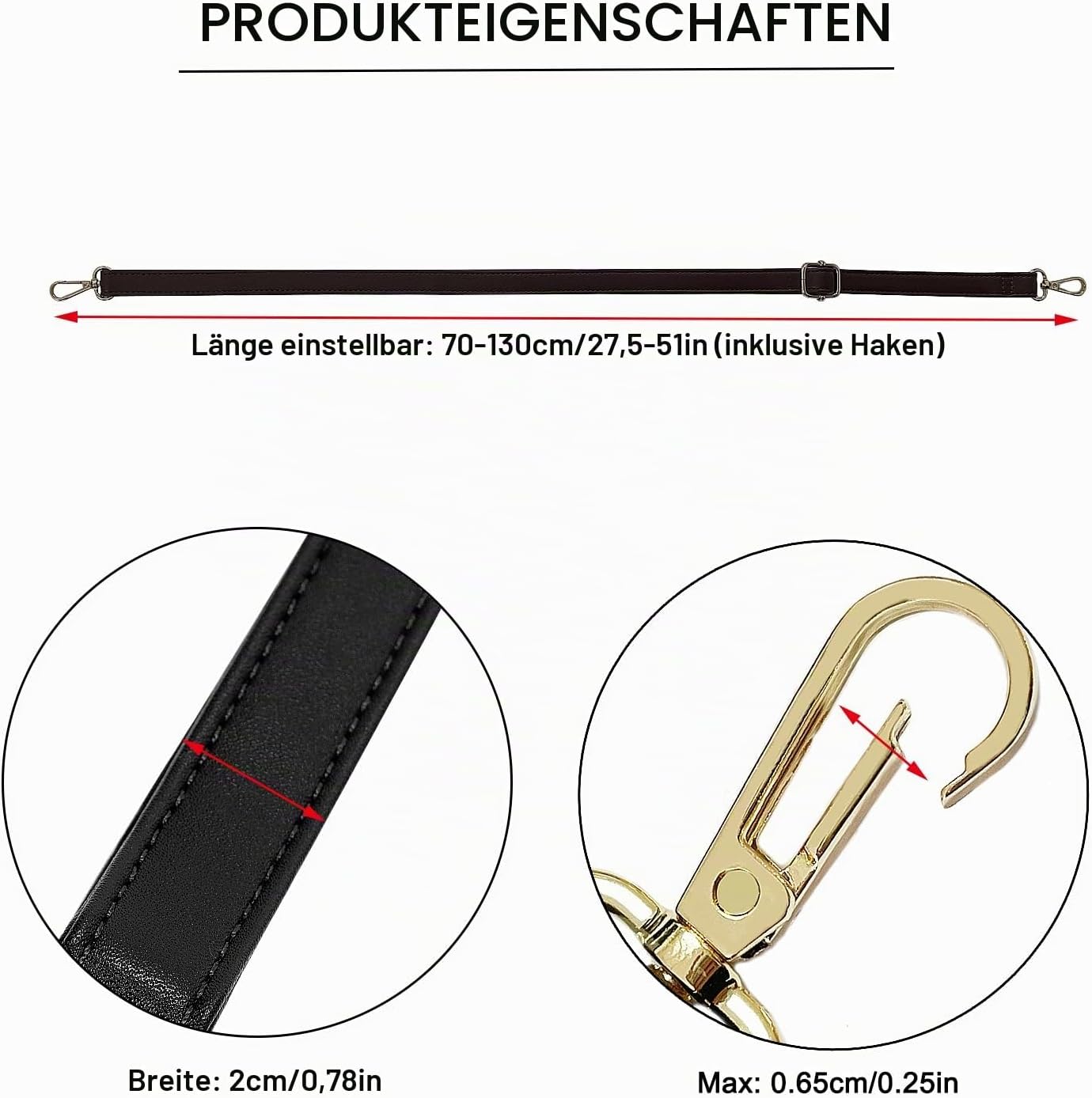 Thumbnail 4 de FLYAMAPIRIT Verstellbarer Schultergurt für Taschen – 2 cm breiter PU-Gurt in Khaki