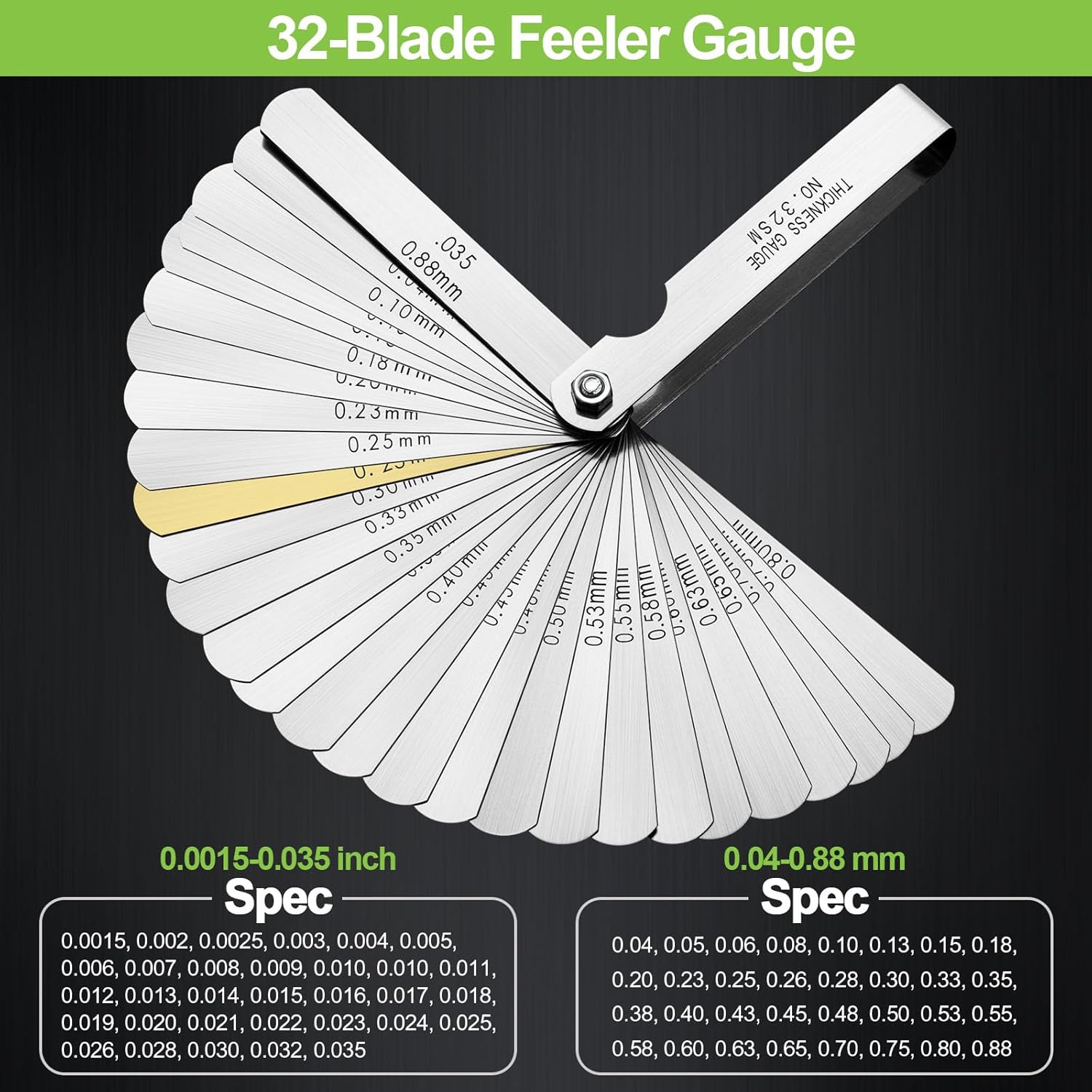 Thumbnail 1 de Spurtar 2pcs Feeler Gauge Set — 32-Blade Straight & 16-Blade Offset Gauges